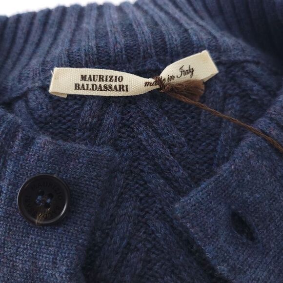 Mauricio Baldassari 4 Button Mock 4ply Cashmere Long Sleeve Mens Sweater 3XL - Picture 9 of 11